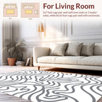 Abstract Wavy Contour Line Pattern Rug