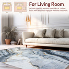 Abstract Marble Gold Vein Pattern Rug