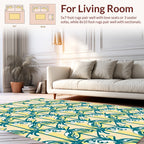 Teal Butterfly Arch Pattern Rug