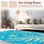 Coastal Leaf and Starburst Pattern Rug