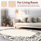 Ornate Floral Scrollwork Border Design Rug