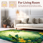 Lush Greenery Yellow Floral Motif Rug