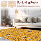 Whimsical Bee Floral Swirl Pattern Rug