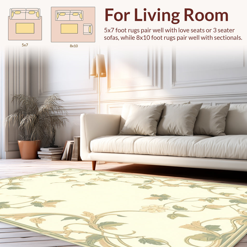 Art Nouveau Floral Vine Border Rug