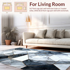 Abstract Geometric Marble Inlay Rug