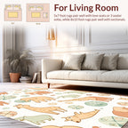 Cute Elephant Giraffe Safari Pattern Rug