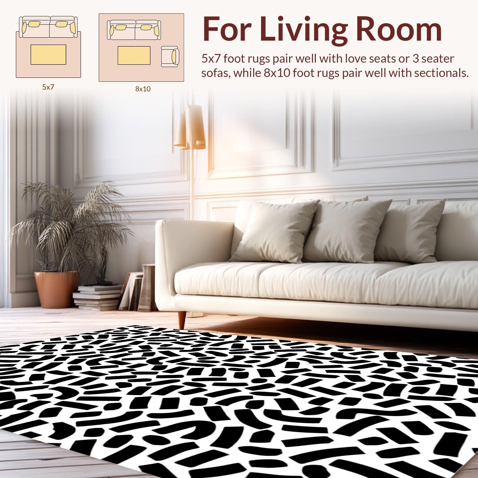 Abstract Brush Stroke Pattern Rug
