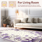 Elegant Lavender Floral Polka Dot Design Rug
