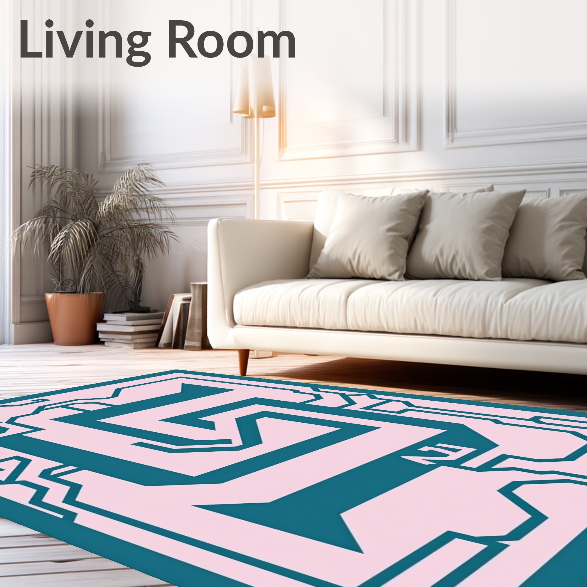 Teal Circuit Board Pattern Rug