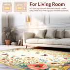 Whimsical Floral Butterfly Garden Pattern Rug