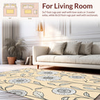 Outline Daisy Botanical Patterned Rug