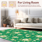 Green Floral Vines Pattern Rug