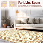 Cream Floral Vine Pattern Rug