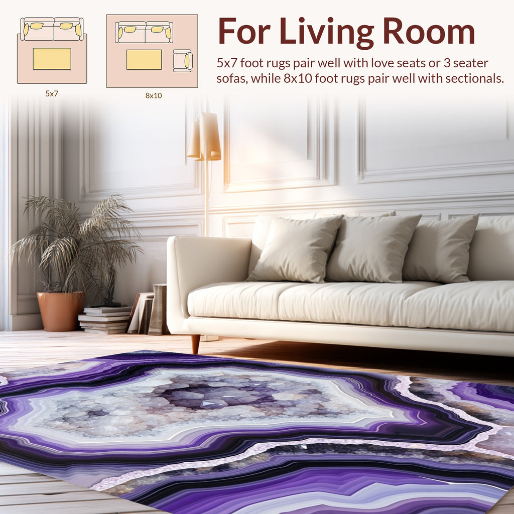 Amethyst Crystal Geode Layers Rug