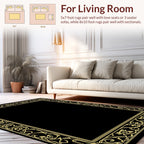 Ornate Floral Scroll Border Design Rug
