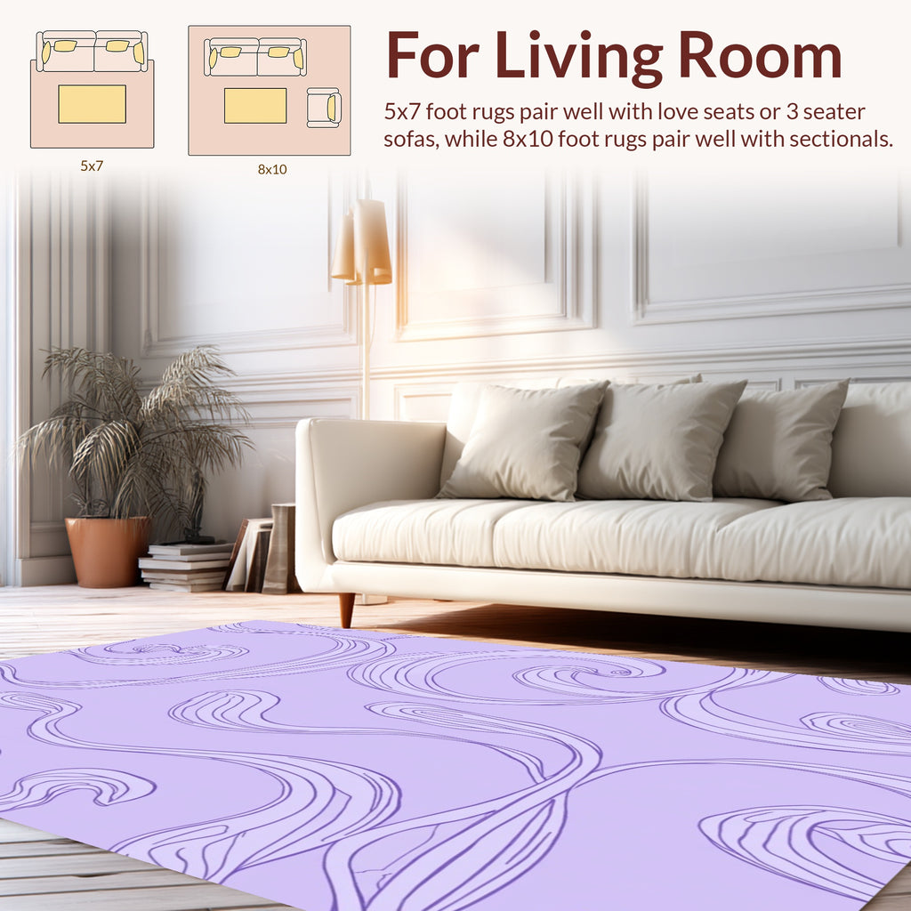 Flowing Swirl Line Art Pattern Rug