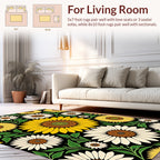 Bold Sunflower Blooming Garden Design Rug