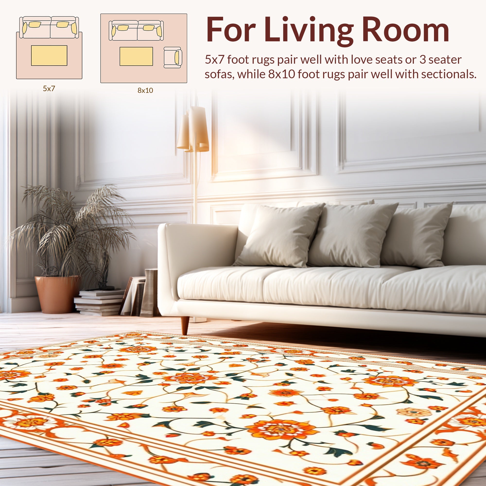 Intricate Floral Garden Pattern Rug