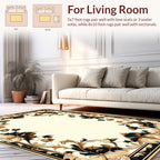 Ornate Floral Scrollwork Frame Design Rug