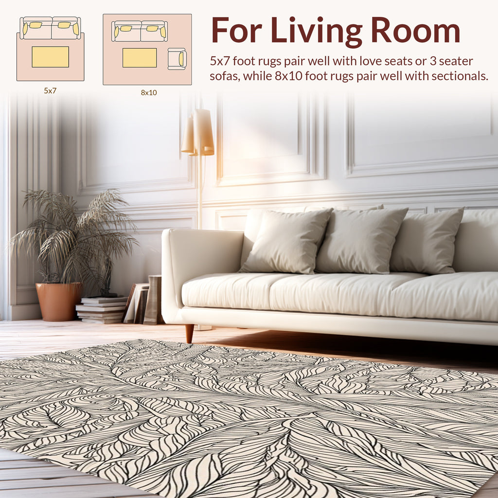Intricate Leafy Pattern Design Rug
