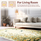 Whimsical Dragonfly Floral Garden Scene Rug