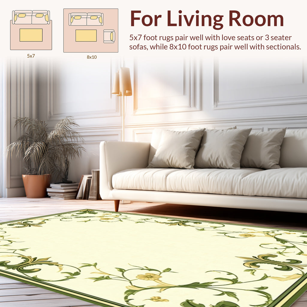 Ornate Floral Vines Meadow Rug