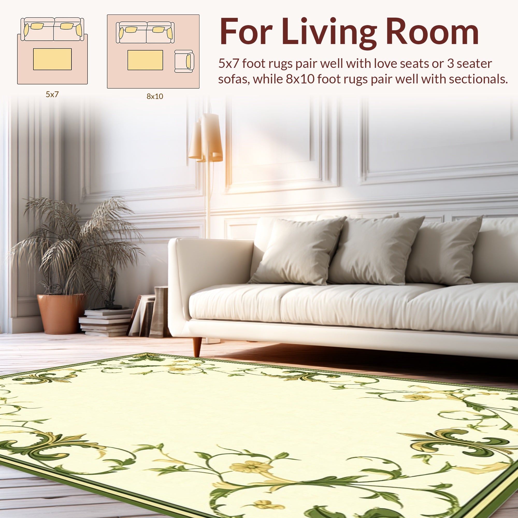 Ornate Floral Vines Meadow Rug