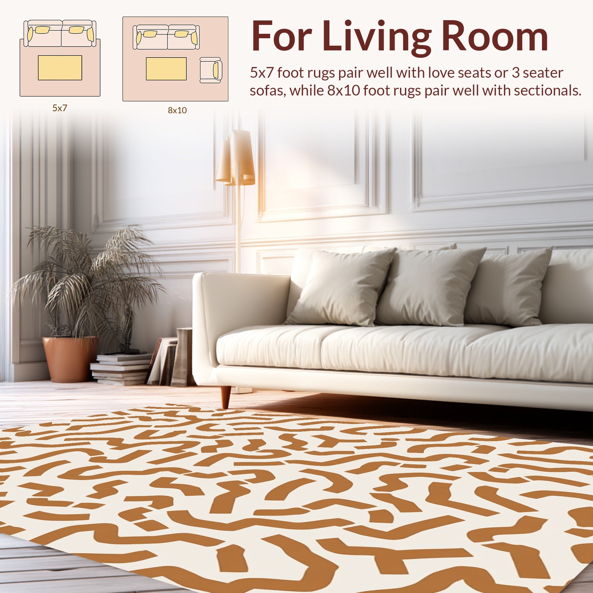 Abstract Wavy Lines Pattern Rug