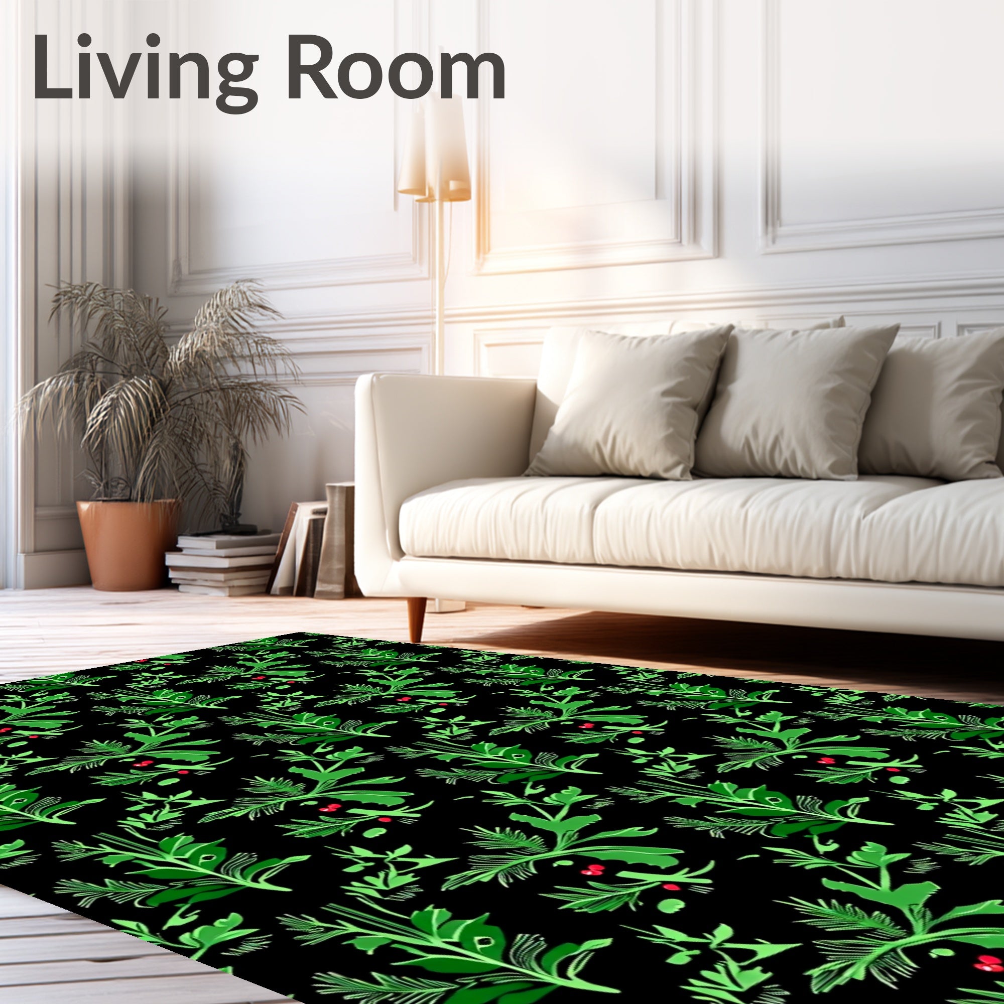Evergreen Berry Botanical Foliage Rug
