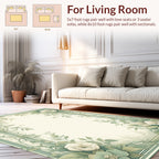 Serene Green Floral Vine Arrangement Rug