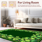 Green Leafy Vine Border Rug