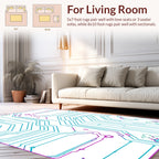 Abstract Circuit Board Geometric Design Rug