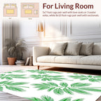 Green Fern Leaf Pattern Rug
