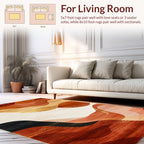 Terracotta Gold Abstract Wave Rug