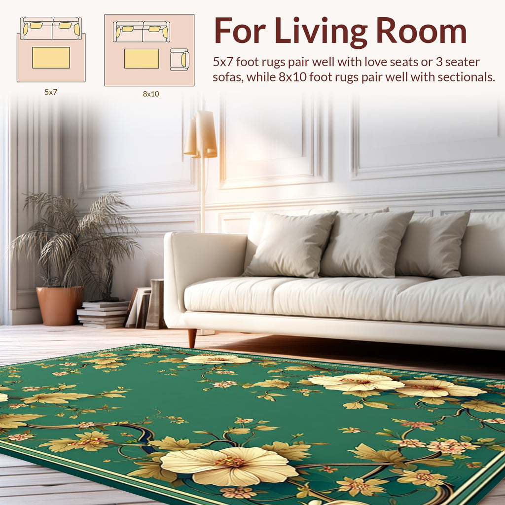 Elegant Floral Vine Pattern Rug
