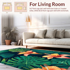 Tropical Hibiscus Leaves Pattern Rug