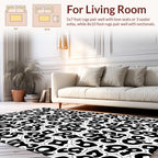 Bold Black White Animal Spots Rug