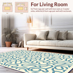 Abstract Blue Rope Patterned Rug