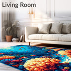 Vibrant Coral Reef Fish Pattern Rug