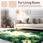 Lush Tropical Jungle Floral Design Rug