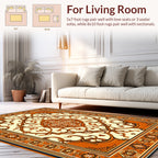 Orange Cream Intricate Floral Pattern Rug