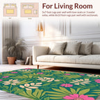 Vibrant Pink Floral Vine Pattern Rug