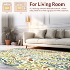 Whimsical Garden Bugs Blossoms Pattern Rug