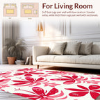 Bold Red Floral Motif Rug