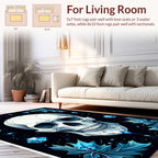 Diamond Skull Blue Crystal Pattern Rug
