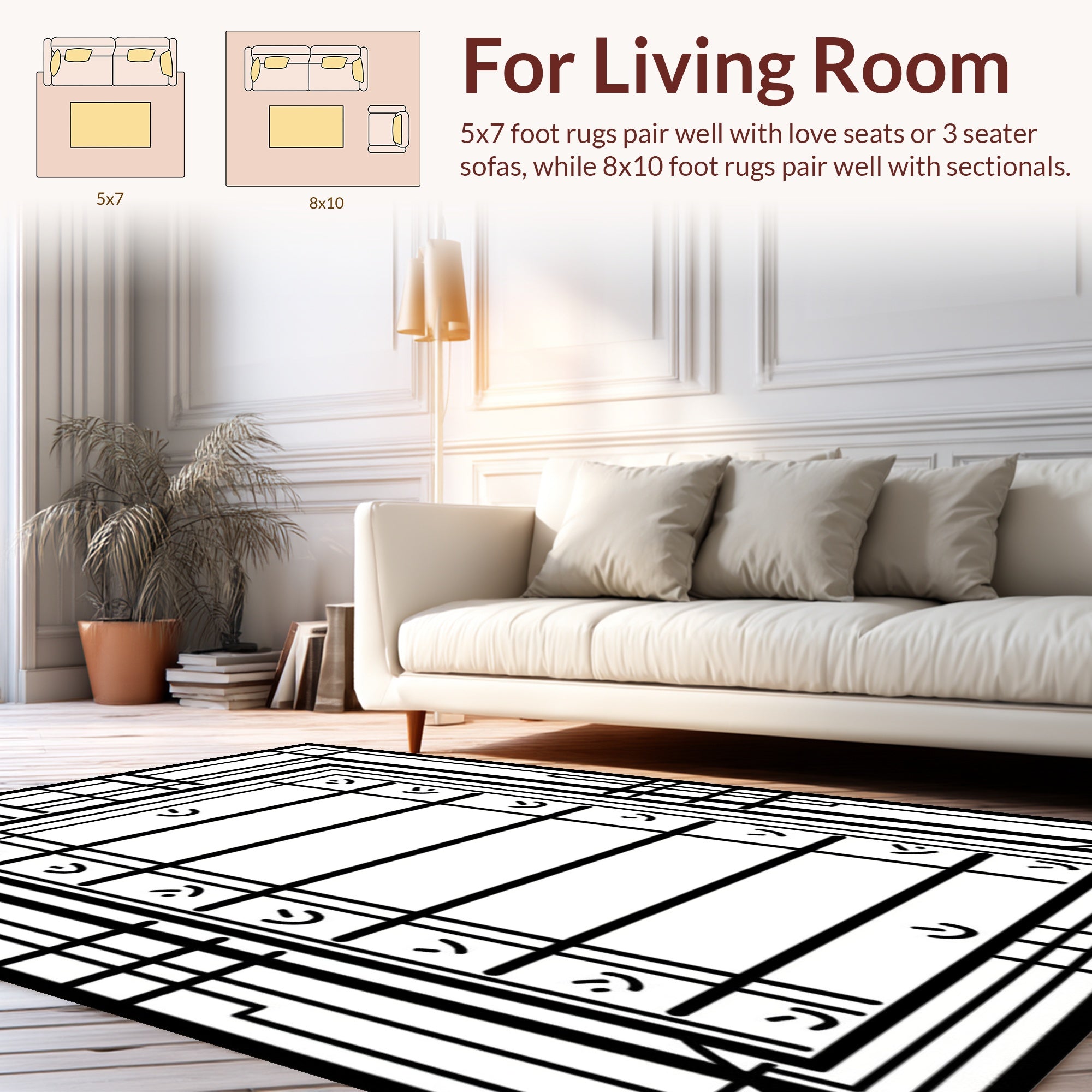 Bold Lines With Subtle Accents Design Rug