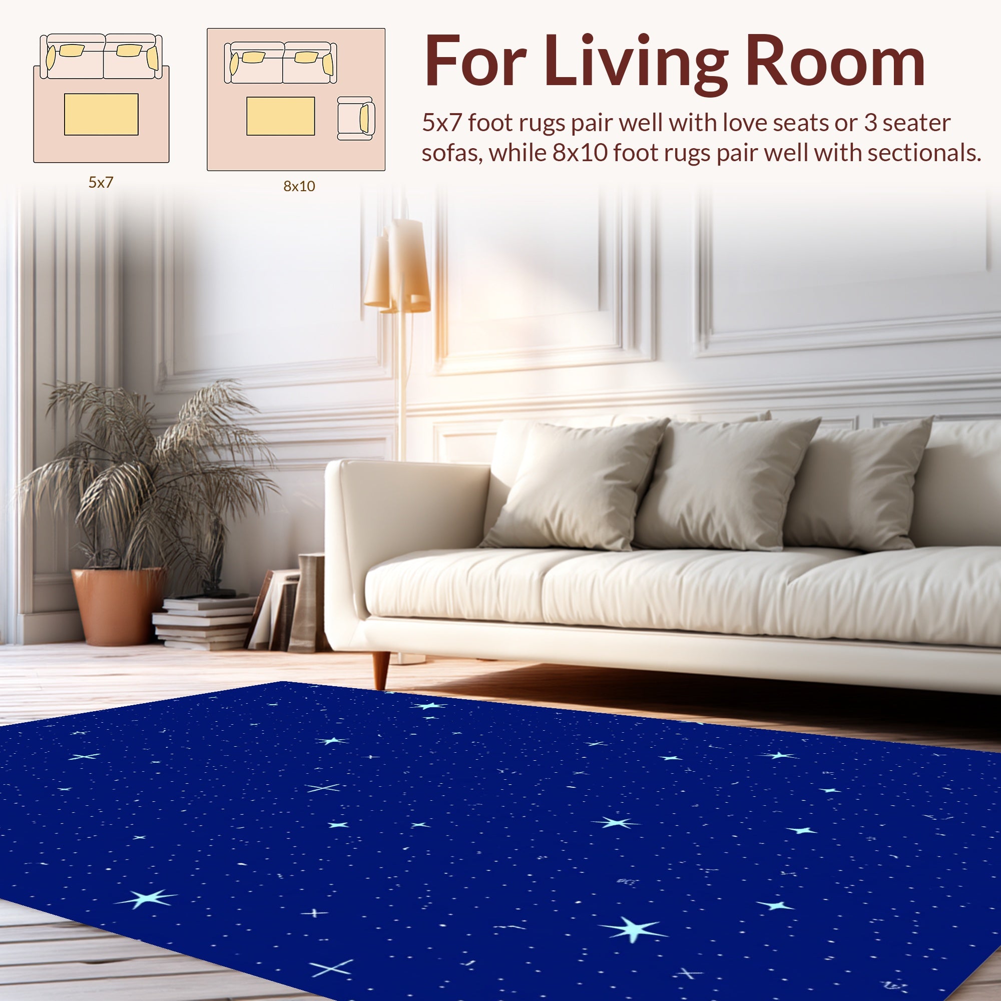 Night Sky Starry Pattern Rug