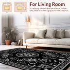 Elegant White Floral Mandala Pattern Rug