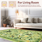 Lush Greenery Bee and Floral Pattern Rug