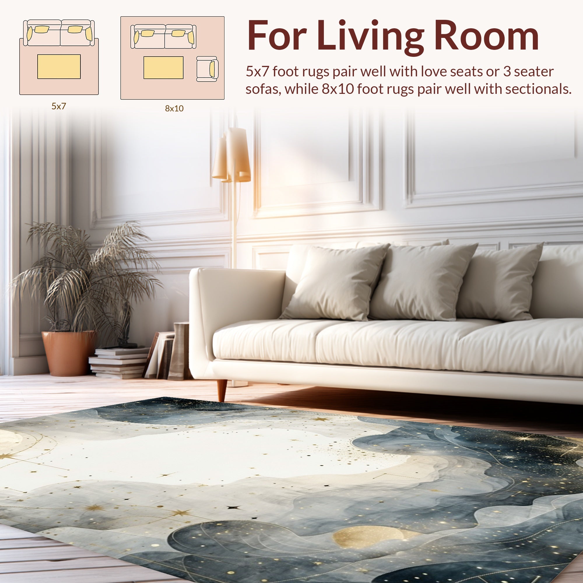Celestial Galaxy Swirl Pattern Rug
